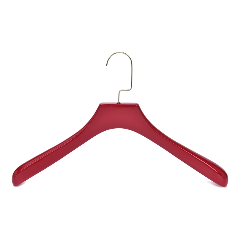 Red Luxury Colored Wooden Clothes Hanger Hotel Store Wood Coat Hangers