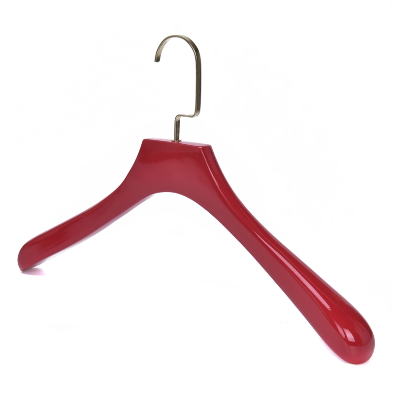 Red Luxury Colored Wooden Clothes Hanger Hotel Store Wood Coat Hangers